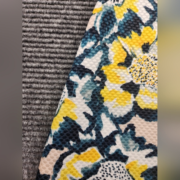 H&M Floral Print Flare Pleated Women's Midi Skirt Yellow Green Size 8 - Picture 9 of 14